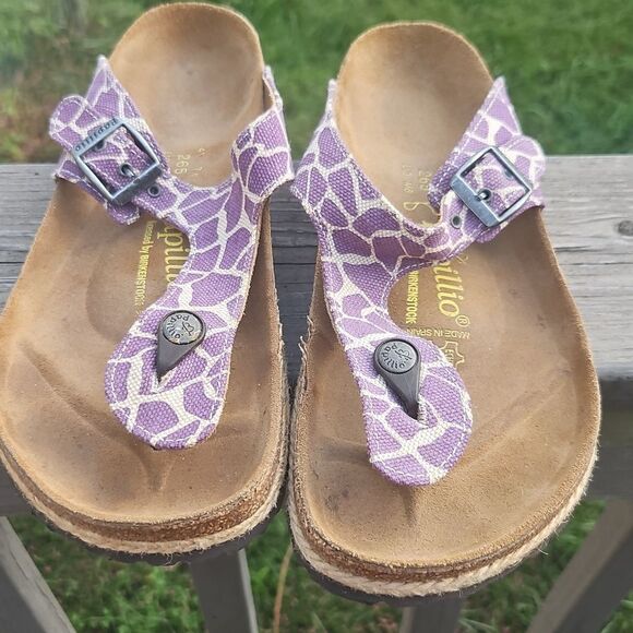 Birkenstock Papillio Gizeh Sandals Women’s 41 (L10/M8) Purple Giraffe - Picture 2 of 9